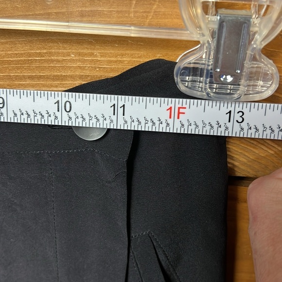 Rachel Comey Women’s 100 % Silk Skort Culottes 2 black Midi wrap buttons pockets - Picture 2 of 11